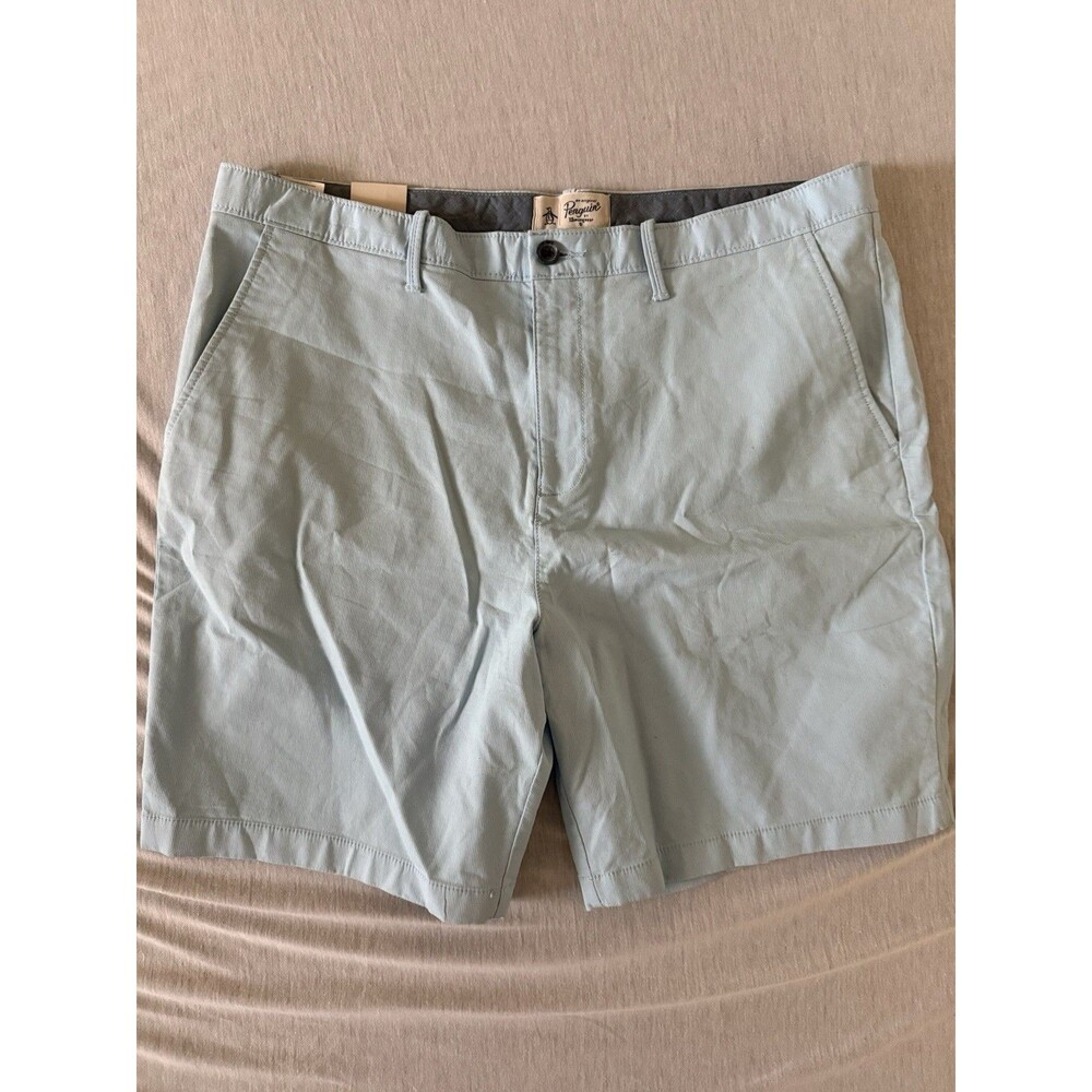 NWT Penguin Men's 8 Inch inseam Shorts Size 38 Baby Blue